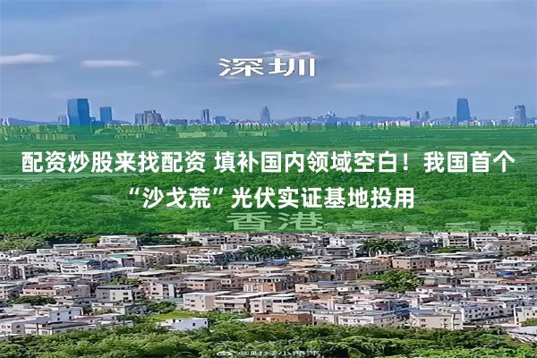 配资炒股来找配资 填补国内领域空白！我国首个“沙戈荒”光伏实证基地投用