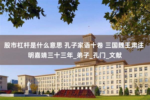 股市杠杆是什么意思 孔子家语十卷 三国魏王肃注 明嘉靖三十三年_弟子_孔门_文献
