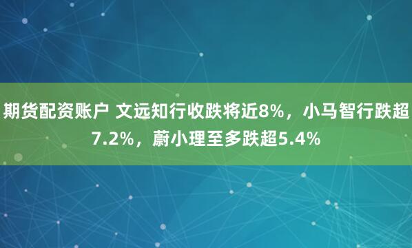 期货配资账户 文远知行收跌将近8%，小马智行跌超7.2%，蔚小理至多跌超5.4%