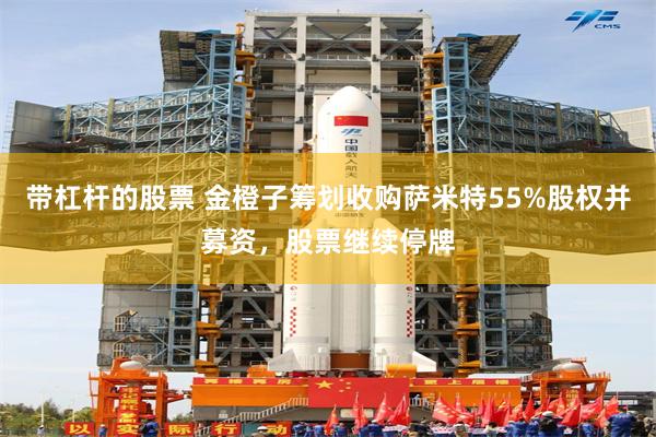 带杠杆的股票 金橙子筹划收购萨米特55%股权并募资，股票继续停牌
